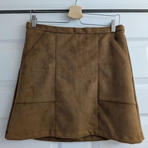 Brown Suede Women's Skirt